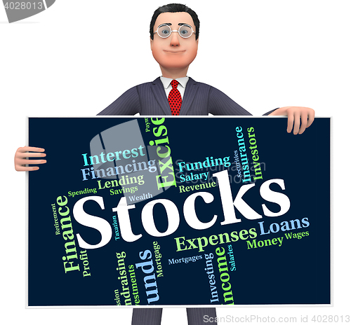 Image of Stocks Word Indicates Return On Investment And Finance