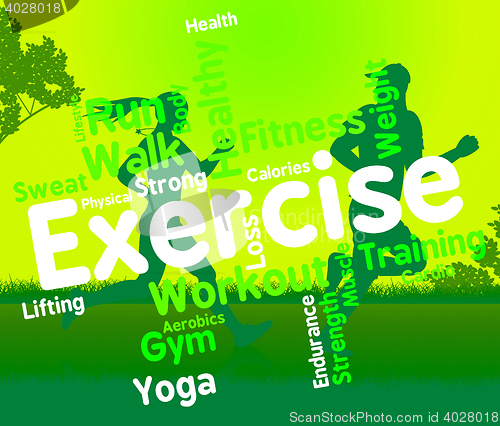 Image of Exercise Words Shows Working Out And Exercised