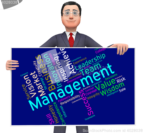 Image of Management Words Represents Boss Company And Wordcloud