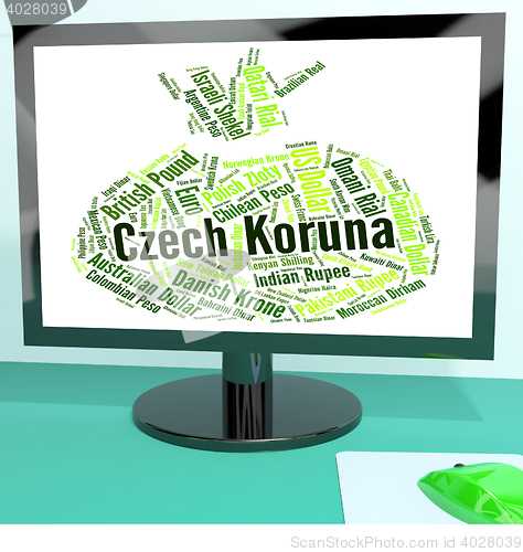 Image of Czech Koruna Indicates Exchange Rate And Banknotes