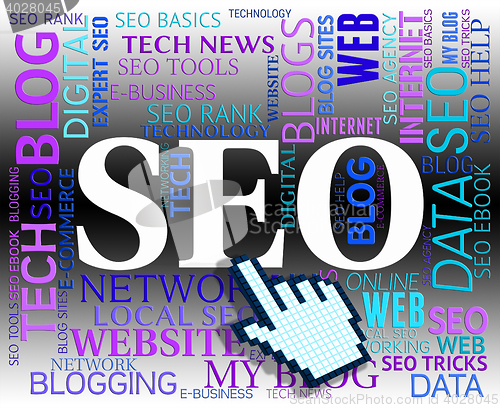 Image of Seo Word Shows Search Engines And Net