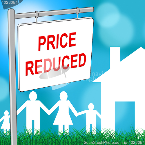 Image of House Price Reduced Indicates Clearance Homes And Bargain