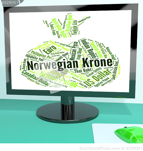 Image of Norwegian Krone Indicates Forex Trading And Coin