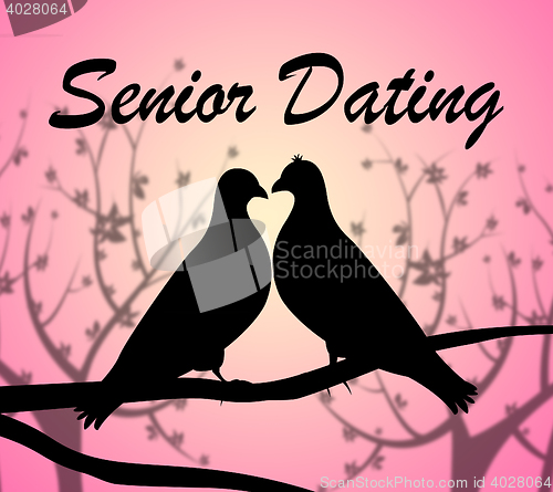 Image of Senior Dating Represents Retirement Dates And Partner