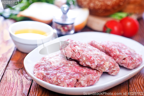 Image of raw burgers