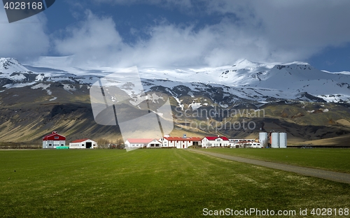 Image of Farm house near mountain