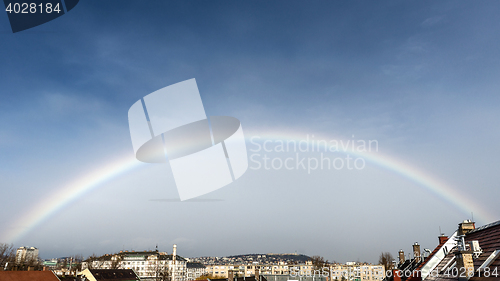 Image of Beautiful sky with fluffy clouds