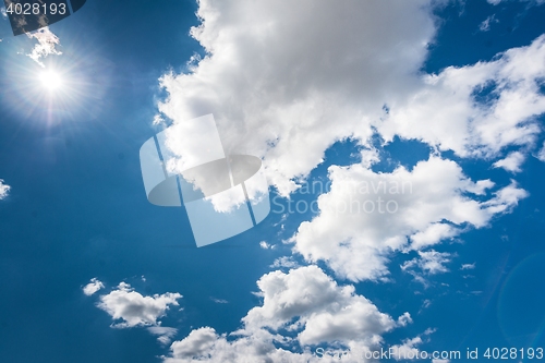 Image of Beautiful sky with fluffy clouds