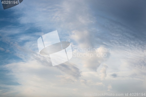 Image of Beautiful sky with fluffy clouds