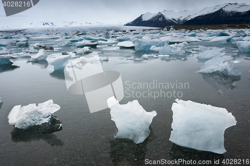 Image of Blue icebergs closeup