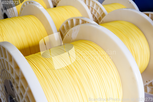 Image of Group of fiber optic cable reels