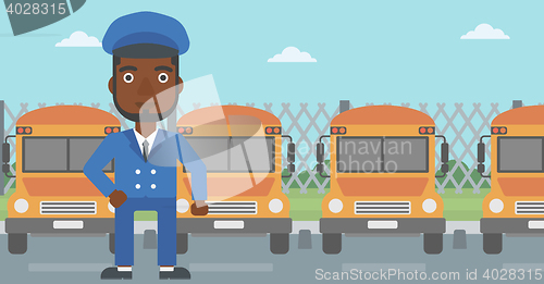 Image of School bus driver vector illustration.