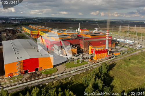 Image of Aerial view on iron and steel works factory. Russia