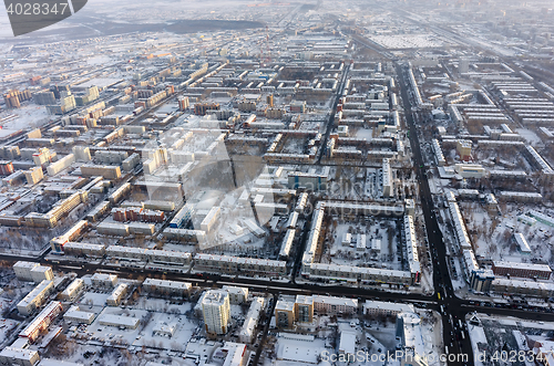 Image of Aerial view onto residential districts. Tyumen
