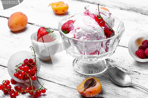 Image of Bowl with fruit ice cream