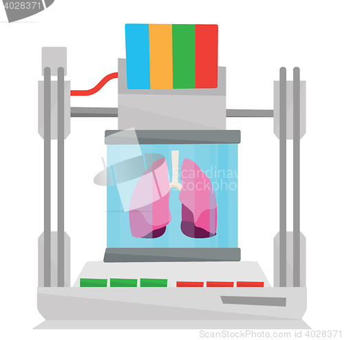 Image of Tree D printer vector illustration.