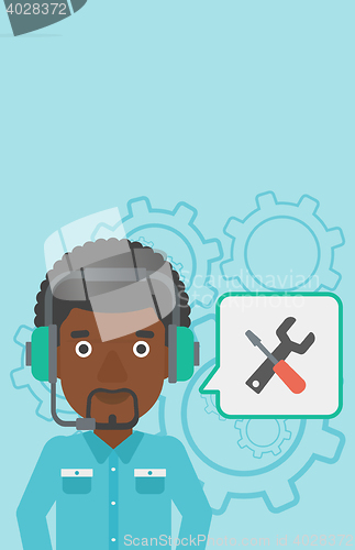 Image of Technical support operator vector illustration.