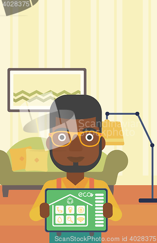 Image of Smart home automation vector illustration.