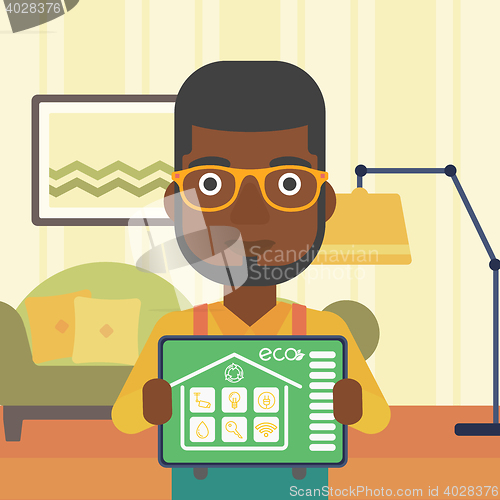 Image of Smart home automation vector illustration.
