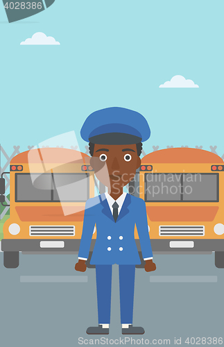 Image of School bus driver vector illustration.