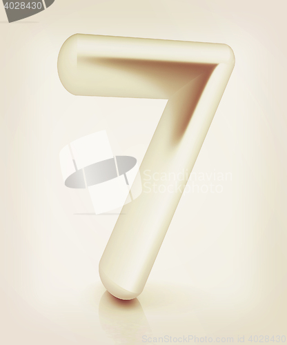 Image of Number \"7\"- seven. 3D illustration. Vintage style.