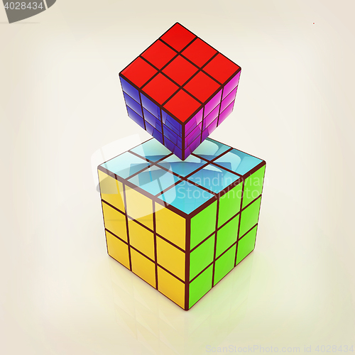 Image of Abstract colorfull geometric background. 3D illustration. Vintag