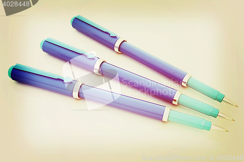 Image of corporate pen design . 3D illustration. Vintage style.