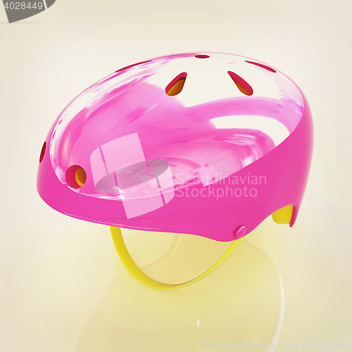 Image of Bicycle helmet . 3D illustration. Vintage style.