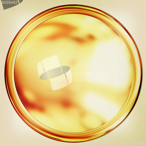 Image of Gold button. 3D illustration. Vintage style.