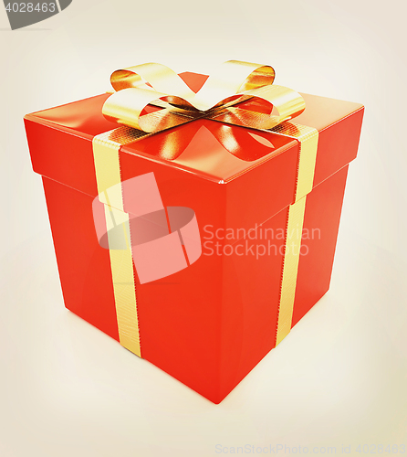 Image of Bright christmas gift. 3D illustration. Vintage style.