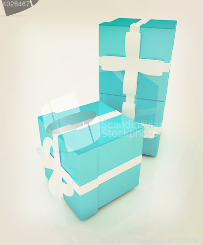 Image of Bright christmas gifts. 3D illustration. Vintage style.