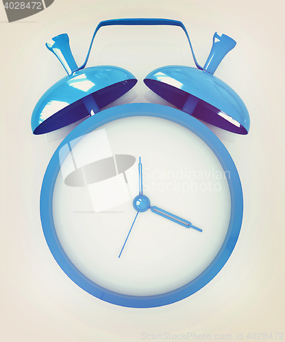 Image of Alarm clock. 3D icon . 3D illustration. Vintage style.