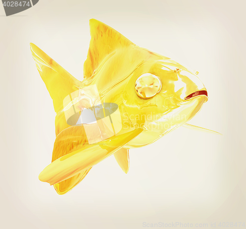 Image of Gold fish. 3D illustration. Vintage style.