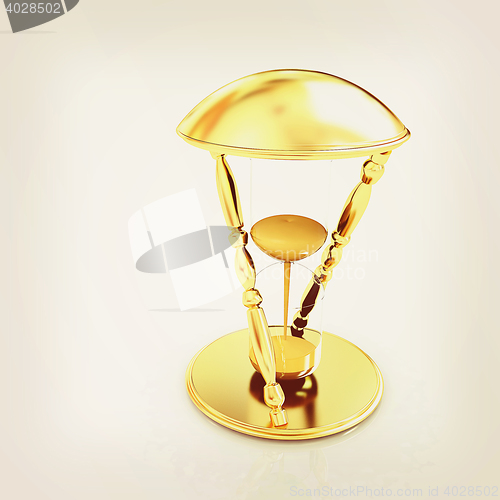Image of Transparent hourglass. Sand clock icon 3d illustration. . 3D ill