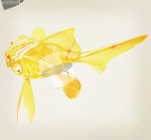 Image of Gold fish. 3D illustration. Vintage style.