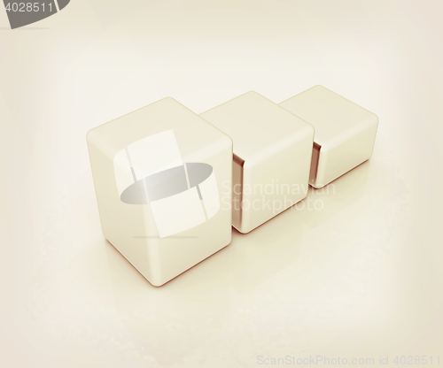 Image of Blocks. 3D illustration. Vintage style.