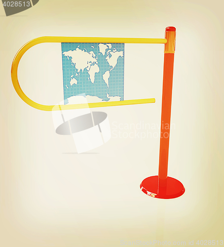 Image of Three-dimensional image of the turnstile. 3D illustration. Vinta