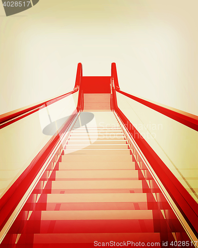 Image of Escalator . 3D illustration. Vintage style.