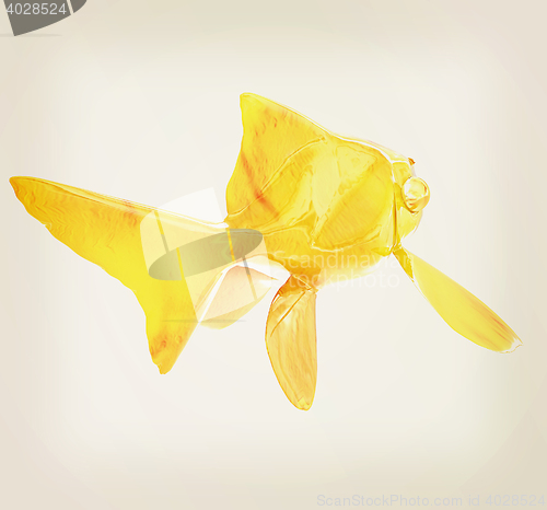 Image of Gold fish. 3D illustration. Vintage style.
