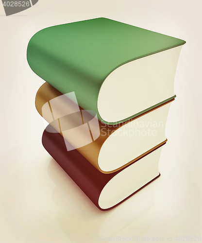 Image of Glossy Books Icon isolated on a white background. 3D illustratio