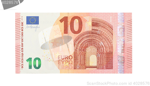 Image of New ten euro banknote, close-up