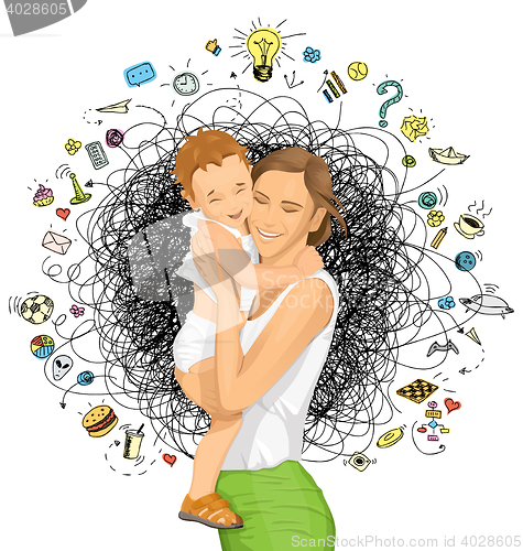 Image of Vector Woman With Child