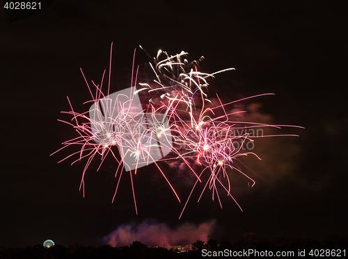 Image of Huge Red Fireworks