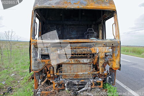 Image of Burned Truck Cabin