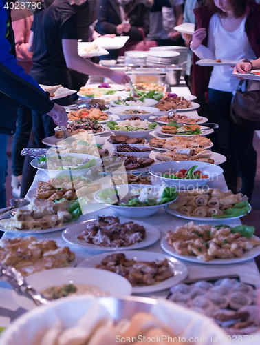 Image of catering food table