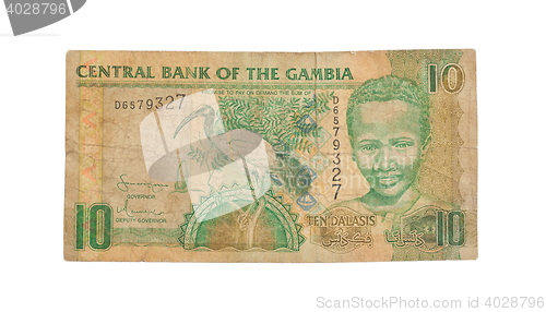 Image of 10 Gambian dalasi bank note