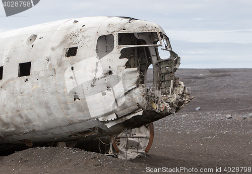 Image of The abandoned wreck of a US military plane on Southern Iceland