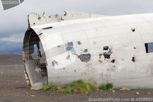 Image of The abandoned wreck of a US military plane on Southern Iceland