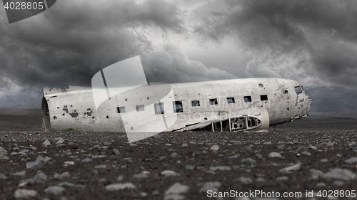 Image of The abandoned wreck of a US military plane on Southern Iceland -