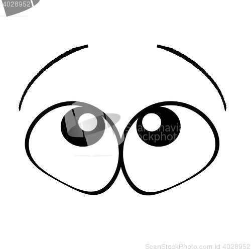 Image of cartoon eyes see on the up